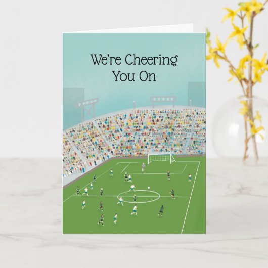 Women's Girl's Soccer Game Gefeliciteerd Kaart (Gele Bloem)