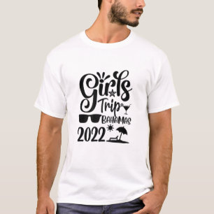 Womens Girl's Trip Bahamas 2022 Vacation Bachelore T-shirt