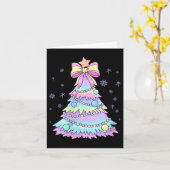 Womens Girly Christmas Tree Coquette Bow Jolly Xma Kaart (Gele Bloem)