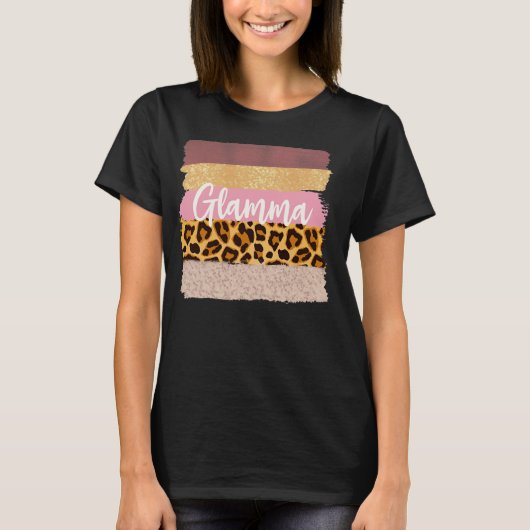 Womens Glamma Glam ma Nana Trendy Leopard T-shirt (Voorkant)