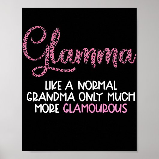 Womens Glamma Glam ma s Trendy Grandma Leopard Poster (Voorkant)