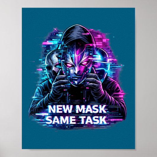 Women's Glitch Persona Affirmation _ New Mask Same Poster (Voorkant)