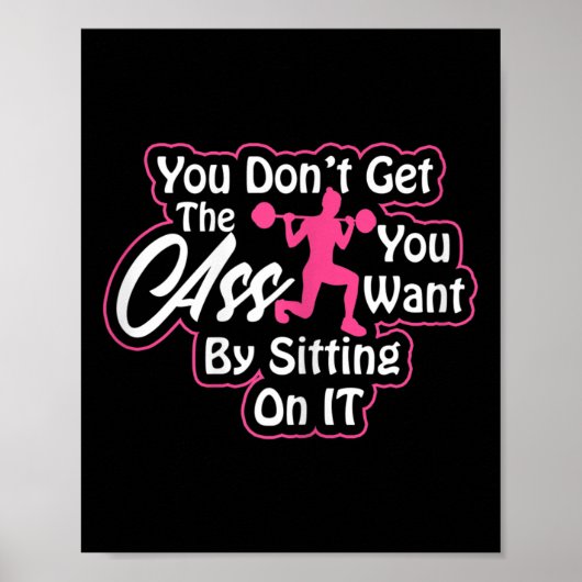 Womens Glutes Workout Day Insrational Motivational Poster (Voorkant)