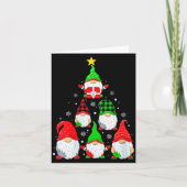 Womens Gnomes Christmas Tree Pajamas Funny Gnome H Kaart (Voorkant)