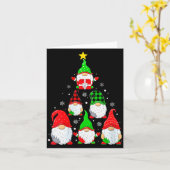 Womens Gnomes Christmas Tree Pajamas Funny Gnome H Kaart (Gele Bloem)