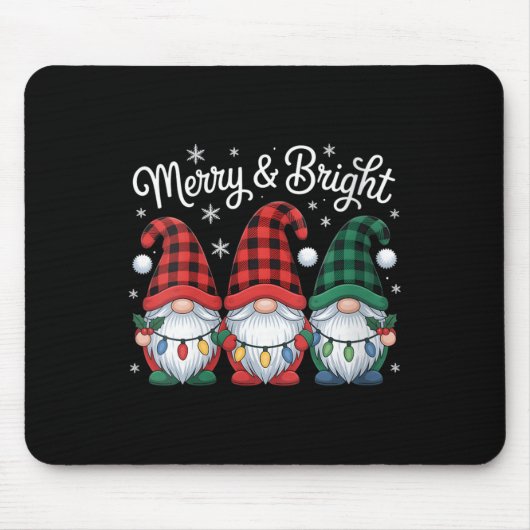 Womens Gnomes Merry And Bright Christmas Lights Bu Muismat (Voorkant)
