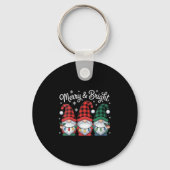 Womens Gnomes Merry And Bright Christmas Lights Bu Sleutelhanger (Voorkant)