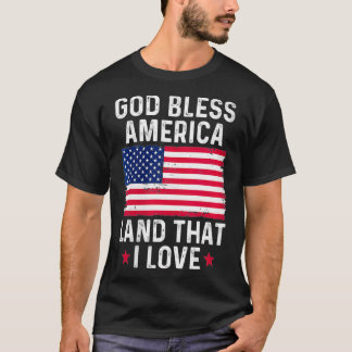 Womens God Bless America Land waar ik van  hou T-shirt