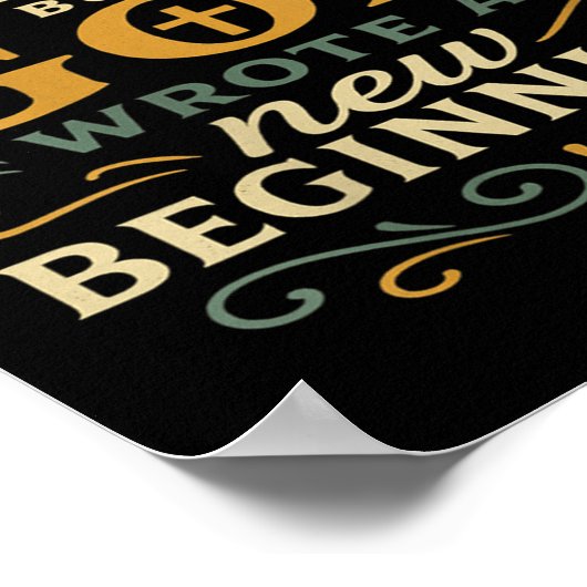 Womens God Wrote A New Beginning Faith Based Insra Poster (Hoek)