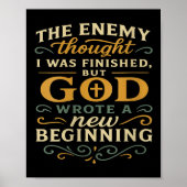Womens God Wrote A New Beginning Faith Based Insra Poster (Voorkant)