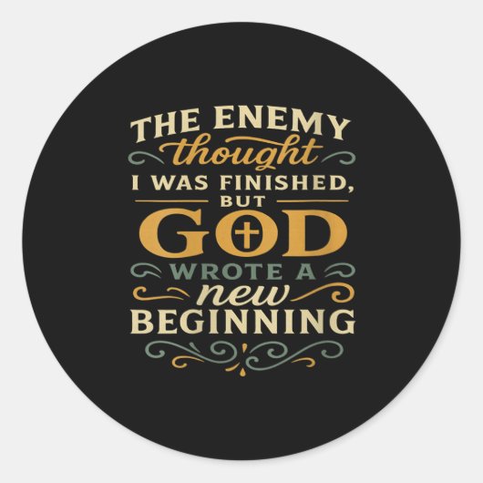 Womens God Wrote A New Beginning Faith Based Insra Ronde Sticker (Voorkant)