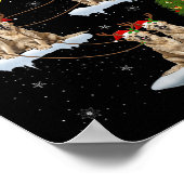 Womens Golden Retriever Dog Santa Sleigh Flying Fu Poster (Hoek)