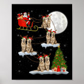 Womens Golden Retriever Dog Santa Sleigh Flying Fu Poster (Voorkant)