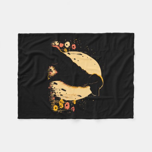 Women's Golden Retriever Lover Dog Owner Wildflowe Fleece Deken (Voorkant (Horizontaal))