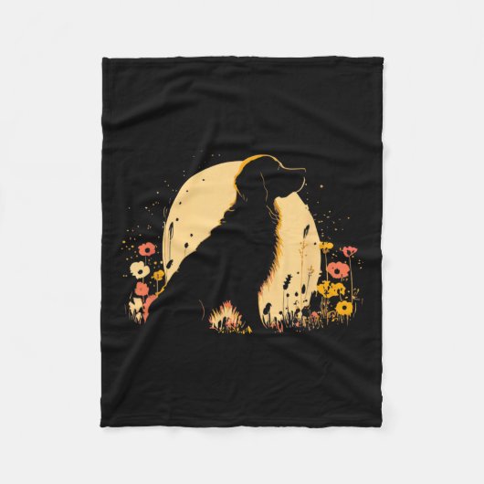 Women's Golden Retriever Lover Dog Owner Wildflowe Fleece Deken (Voorkant)