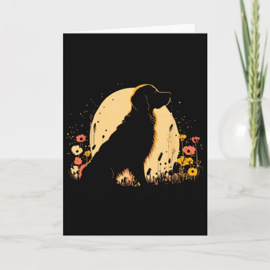 Women's Golden Retriever Lover Dog Owner Wildflowe Kaart (Voorkant)