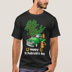 Womens Golden Retriever st Patrick's day truck Sha T-shirt