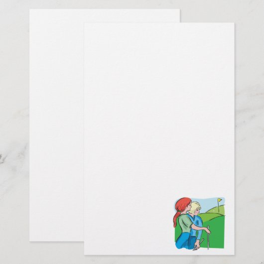 Womens Golf Briefpapier (Voorkant / Achterkant)