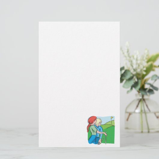 Womens Golf Briefpapier (Staand voorkant)