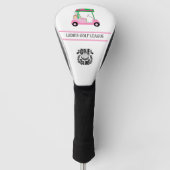 Women's Golf League Roze Winkelwagen Logo Bericht Golfheadcover (Voorkant)