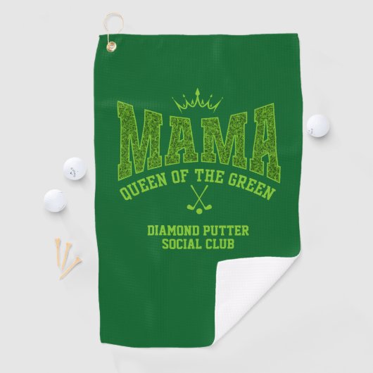 Women's Golf MAMA QUEEN OF THE GREEN Custom Golfhanddoek (Insitu)