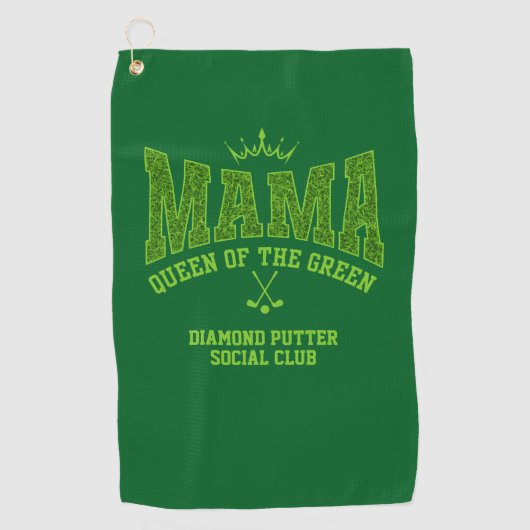 Women's Golf MAMA QUEEN OF THE GREEN Custom Golfhanddoek (Voorkant)