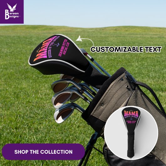 Women's Golf MAMA QUEEN OF THE GREEN Custom Golfheadcover