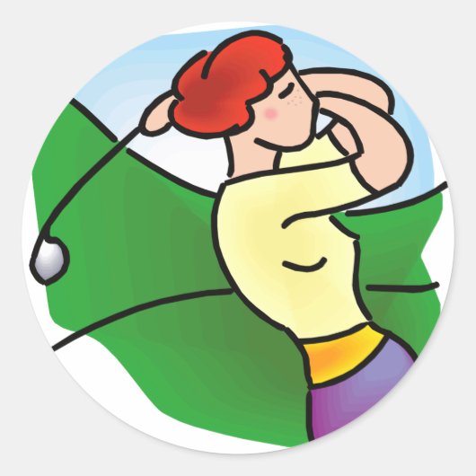 Womens Golf Ronde Sticker (Voorkant)