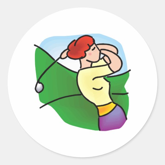Womens Golf Ronde Sticker (Voorkant)