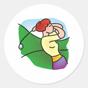 Womens Golf Ronde Sticker