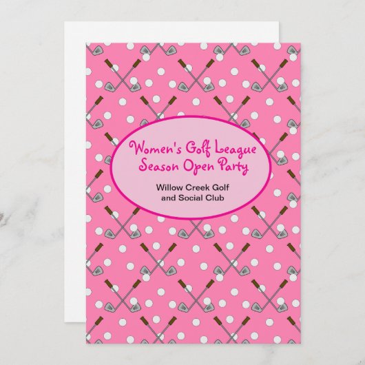 Women's Golf Season Open Party Uitnodiging (Voorkant / Achterkant)