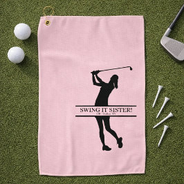 Womens Golf Silhouette Personalized Monogram City Golfhanddoek