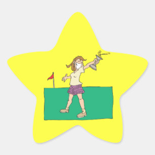 Womens Golf Trofee Ster Sticker