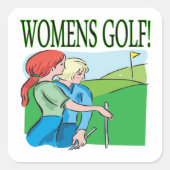 Womens Golf Vierkante Sticker (Voorkant)
