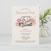 Women's Golfing Pensioen Party Uitnodiging (Staand voorkant)