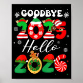 Womens Goodbye 2025 Hello 2026 Christmas Matching Poster (Voorkant)