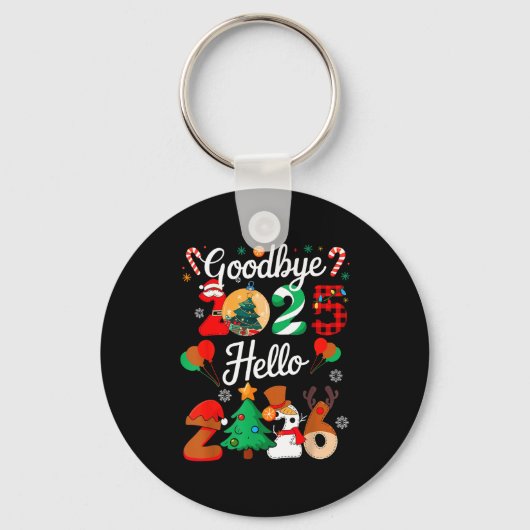 Womens Goodbye 2025 Hello 2026 Christmas Matching Sleutelhanger (Voorkant)