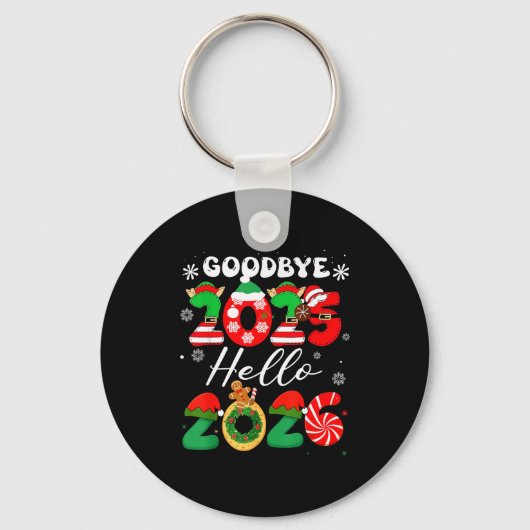Womens Goodbye 2025 Hello 2026 Christmas Matching  Sleutelhanger (Voorkant)