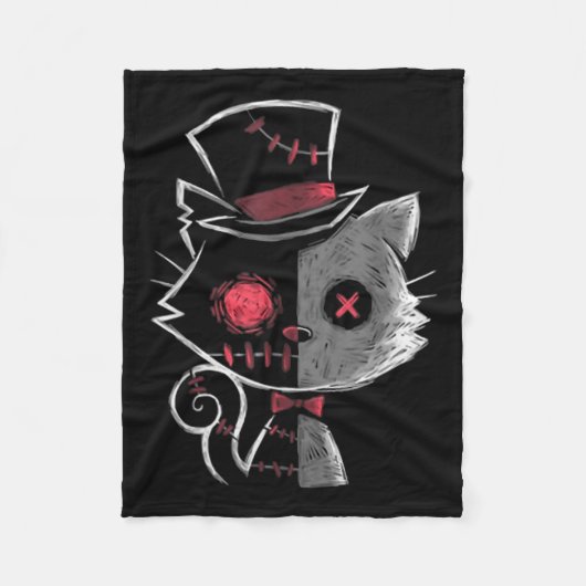 Womens Gothic Summer Graphic Harajuku Gothic Creep Fleece Deken (Voorkant)