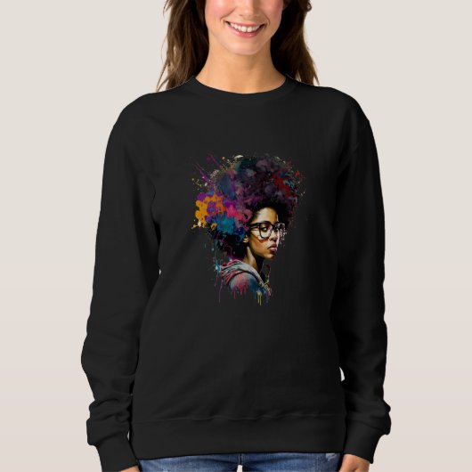 Womens Graffiti Afro Black Women African American  Trui (Voorkant)
