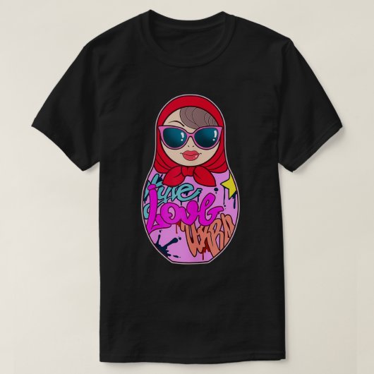 Womens Graffiti Matryoshka Punk Nesting Doll Stree T-shirt (Design voorkant)