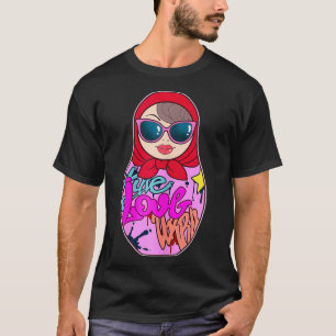 Womens Graffiti Matryoshka Punk Nesting Doll Stree T-shirt