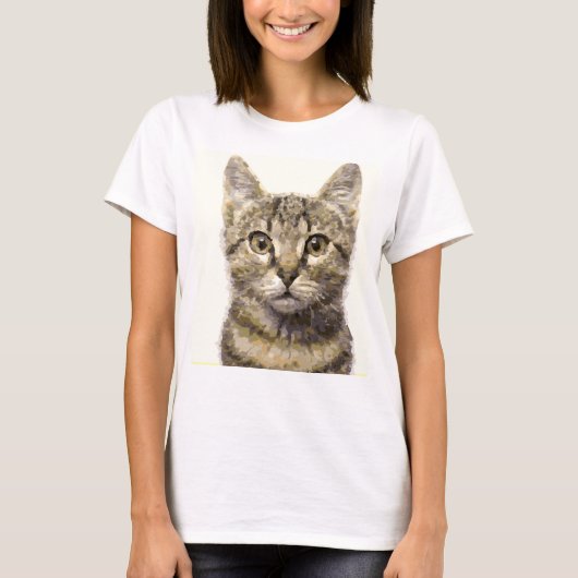 Womens Grafisch Kat Tee Shirt (Voorkant)