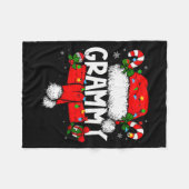Womens Grammy Christmas Pajama Santa Claus Family  Fleece Deken (Voorkant (Horizontaal))