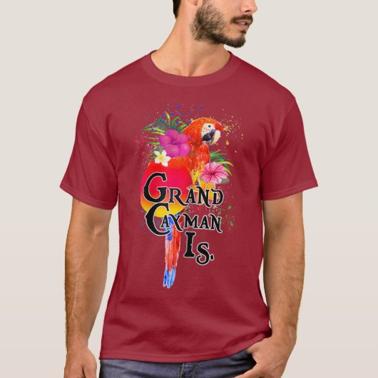 Womens Grand Cayman Islands Parrot T-shirt (Voorkant)