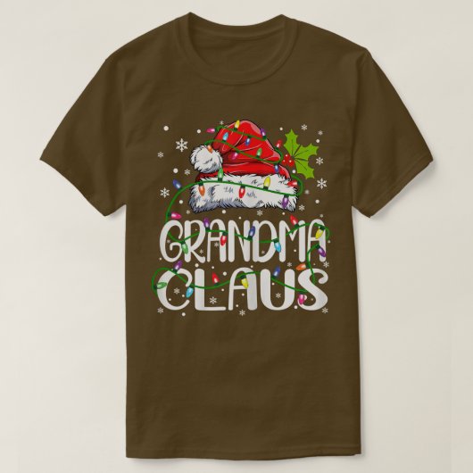 Womens Grandma Claus Kerstmis lami Pajama Fami T-shirt (Design voorkant)