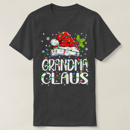 Womens Grandma Claus Kerstmis lami Pajama Fami T-shirt (Design voorkant)