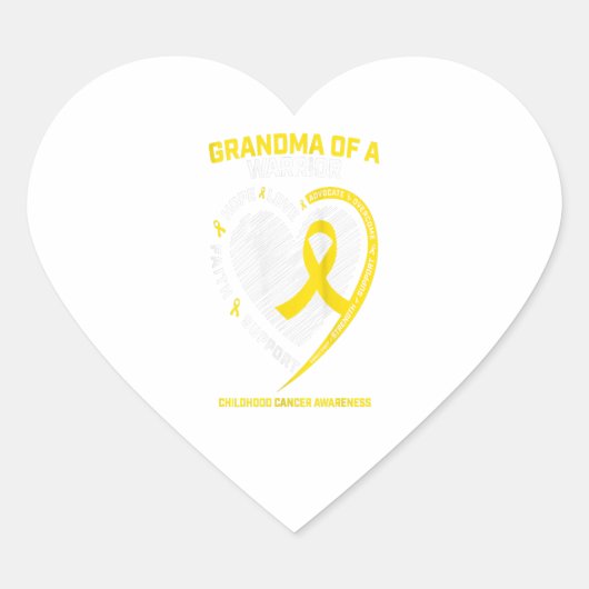 Womens Grandma Grandson Granddaughter Childhood Hart Sticker (Voorkant)