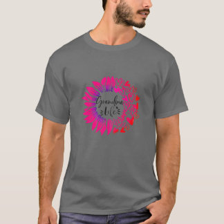 Womens Grandmalife Flower Heart Valentine's Day T-shirt