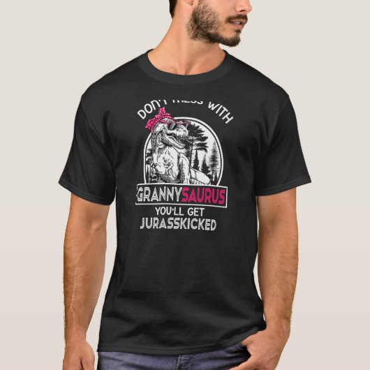 Womens Granny Saurus Moederdag Rex Dinosaurs T-shirt (Voorkant)